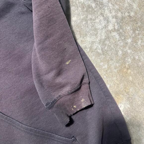 Vintage Carhartt Distressed Faded Brown Hoodie Mens XL Boxy Workwear Sweatshirt - Picture 5 of 7